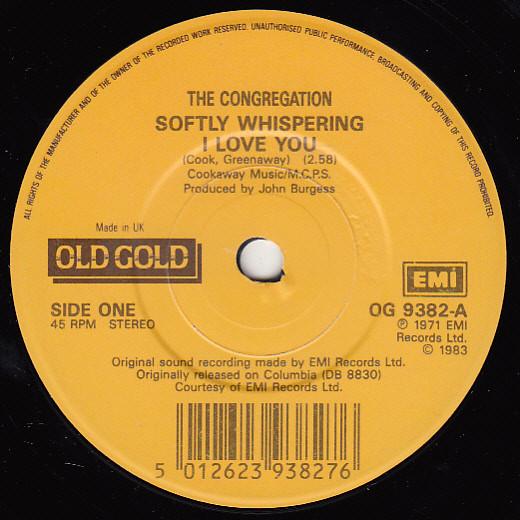 Congregation (2), David & Jonathan - Softly Whispering I Love You / Lovers Of The World Unite