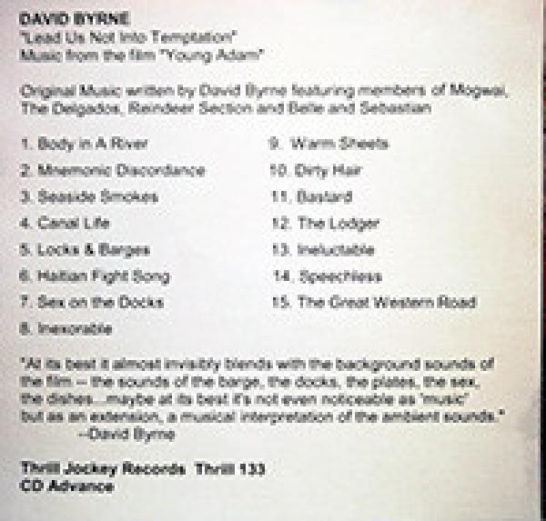 David Byrne - Lead Us Not Into Temptation - Music From The Film Young Adam