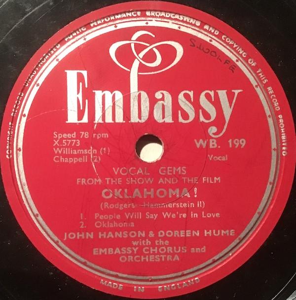 Doreen Hume, John Hanson (3), Embassy Chorus And Orchestra - Vocal Gems From The Show And The Film "Oklahoma!"