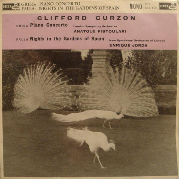 Edvard Grieg, Manuel De Falla, The London Symphony Orchestra, The New Symphony Orchestra Of London, Anatole Fistoulari, Clifford Curzon, Enrique Jordá - Piano Concerto / Nights In The Gardens Of Spain