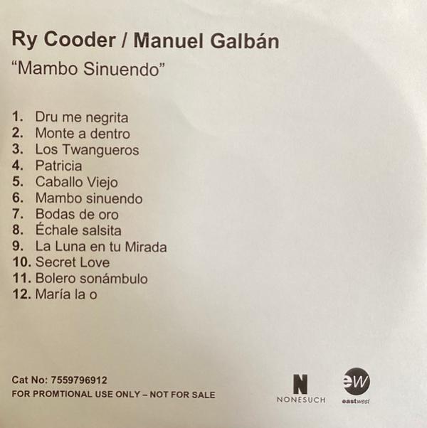 Ry Cooder, Manuel Galbán - Mambo Sinuendo