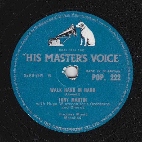 Tony Martin (3), Hugo Winterhalter's Orchestra And Chorus - Walk Hand In Hand / Flamenco Love